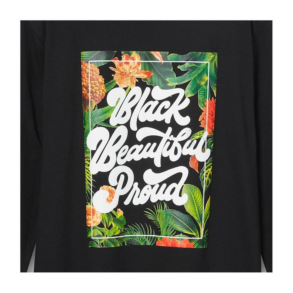 Black History Month Adult Plus Size Long Sleeve Round Neck T-Shirt - Black 1X - Picture 3 of 7